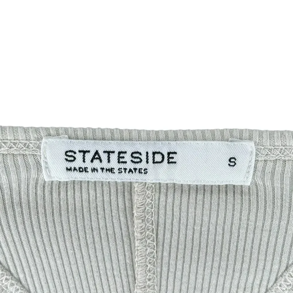 STATESIDE Basic Cream Ribbed Knit Racerback Tank Top Women's Size‎ Small S - Picture 4 of 5